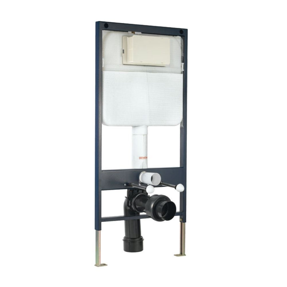 Jaquar Single Piece Slim Concealed Cistern with Floor Mounting Frame - White