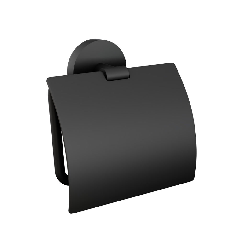Jaquar Continental Toilet Roll Holder with Flap - Black Matt