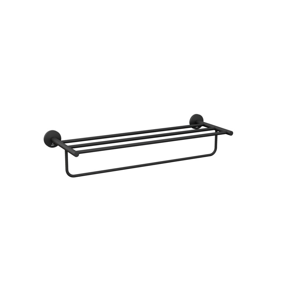 Jaquar Continental Towel Rack 600mm Long - Black Matt