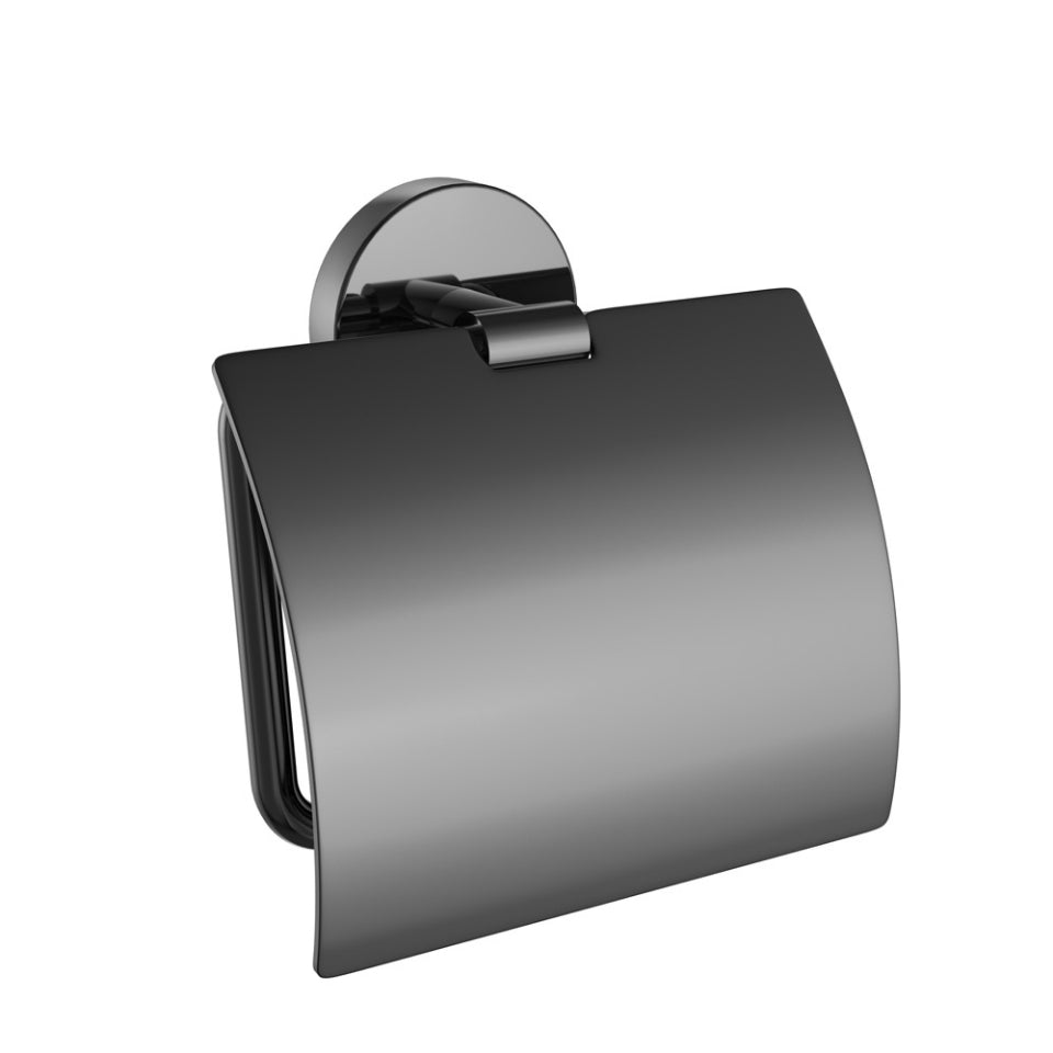 Jaquar Continental Toilet Roll Holder with Flap - Black Chrome