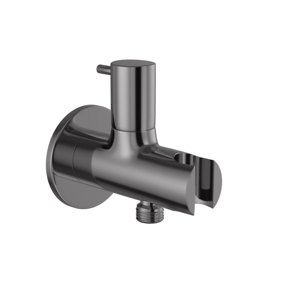 Jaquar Round Wall Outlet - Black Chrome