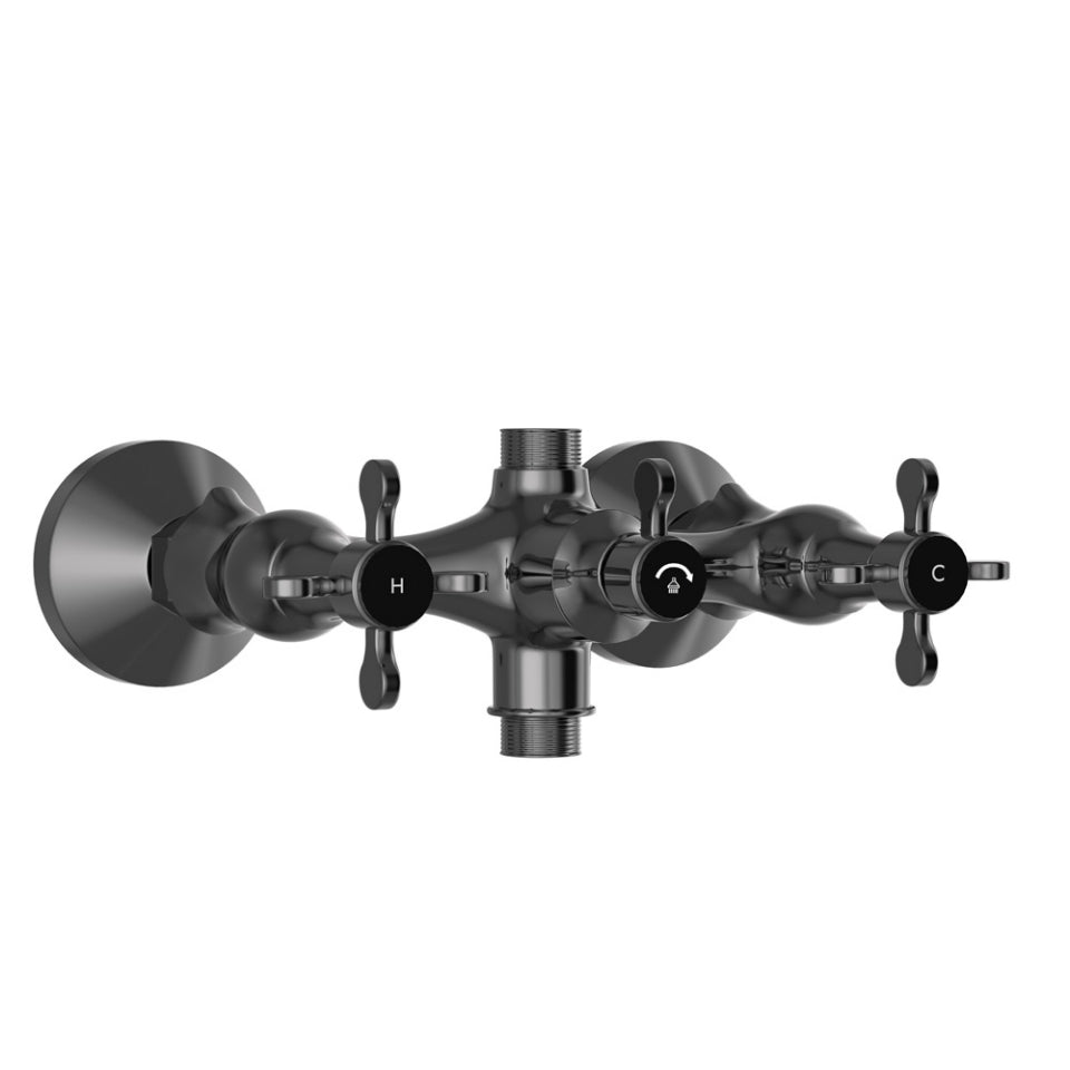 Jaquar Queens Prime Exposed Wall Mixer - Black Chrome