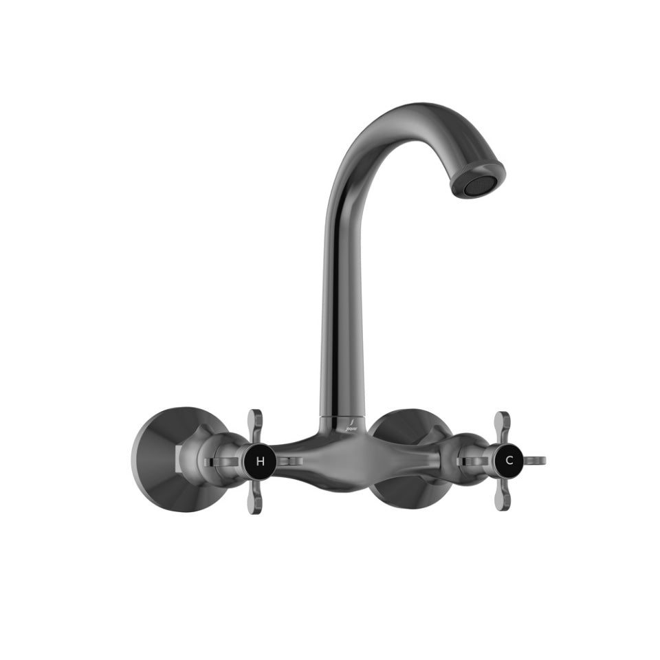 Jaquar Queens Prime Sink Mixer with Short Swinging Spout - Black Chrome