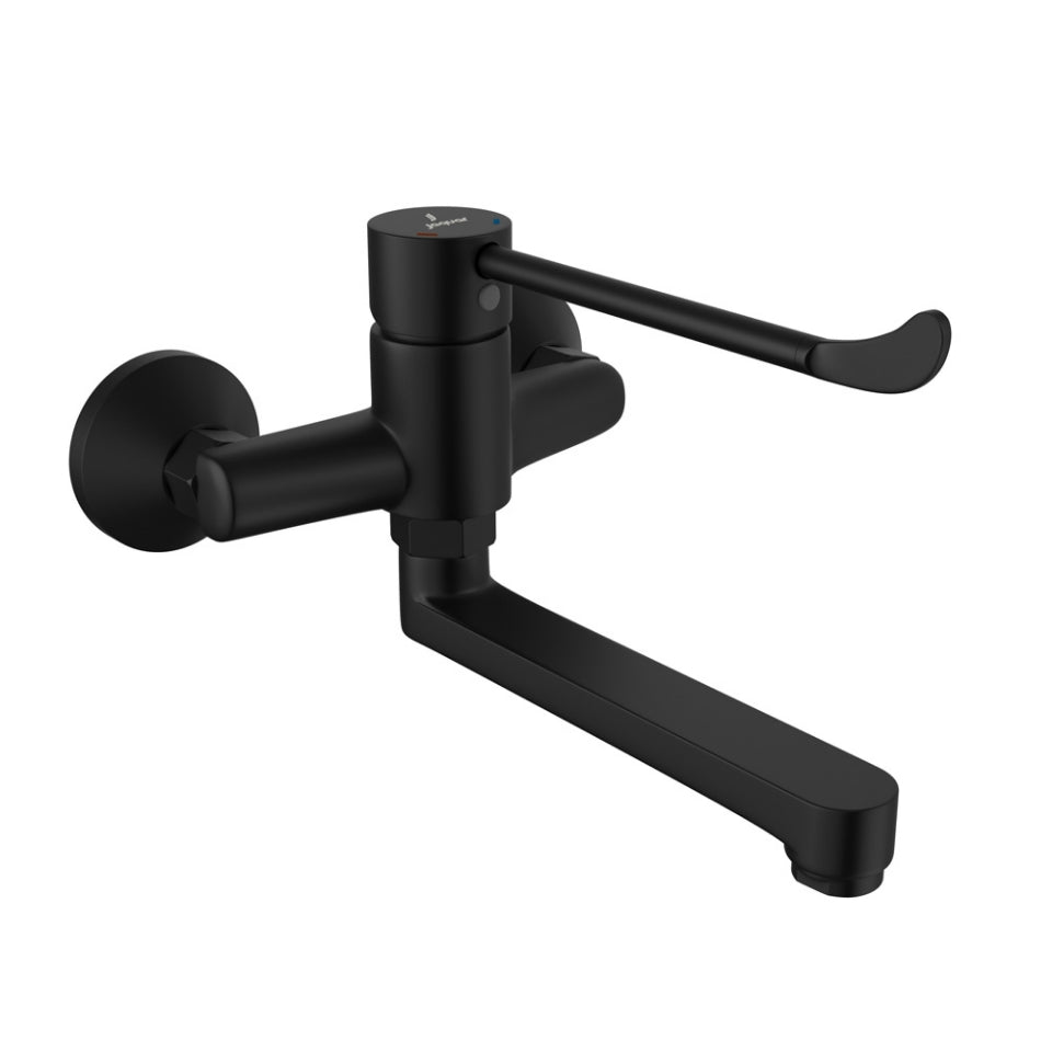 Jaquar Florentine Prime Single Lever Surgical Purpose Elbow Action Sink Mixer (Wall Mounted) - Black Matt