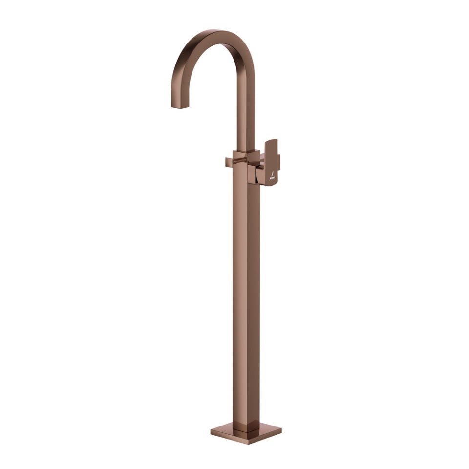 Jaquar Kubix Prime Exposed Parts of Floor Mounted Single Lever Bath Mixer - Blush Gold Bright PVD