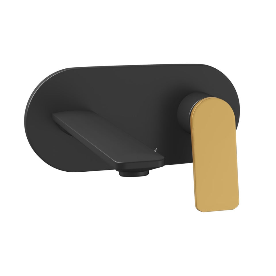 Jaquar Laguna Exposed Part Kit of Single Lever Basin Mixer Wall Mounted - Lever: Gold Matt PVD Body: Black Matt