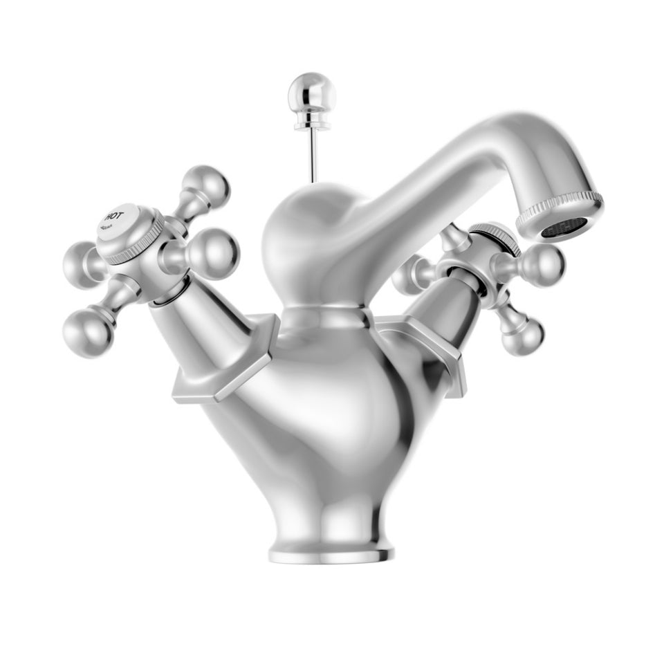Jaquar Queens Central Hole Basin Mixer with popup waste - Chrome