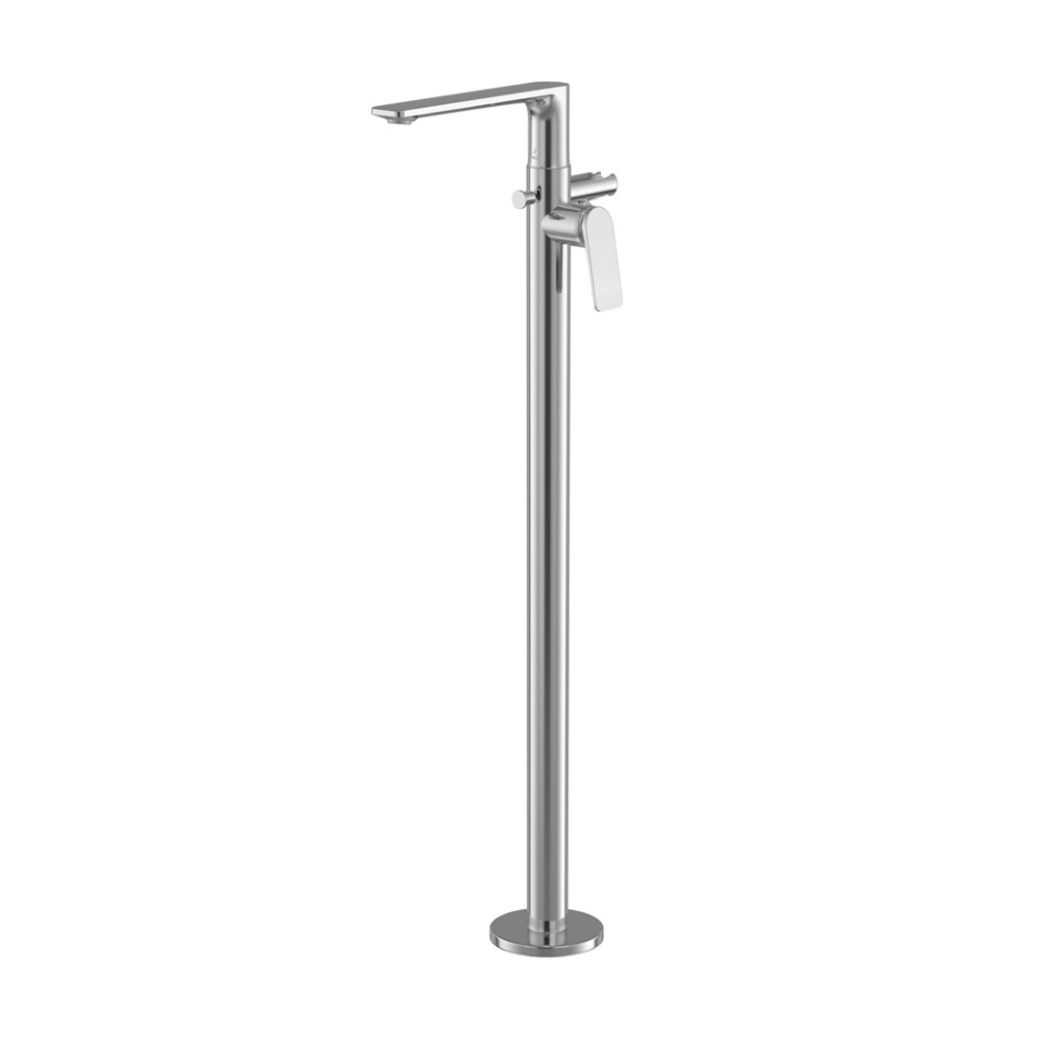 Jaquar Laguna Exposed Parts of Floor Mounted Single Lever Bath Mixer (LAG-GRF-91121K) - shown in Chrome finish; supplied in Graphite