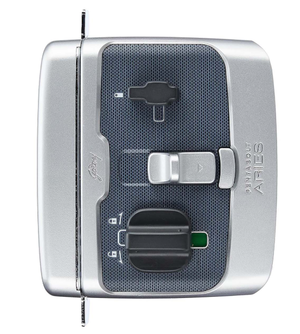 Godrej Pentabolt Aries Main Door Lock 1CK I/O Roman Silver (6359)