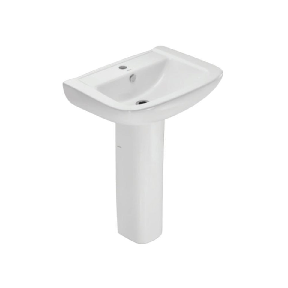 Jaquar Fonte Wall Hung Basin With Full Pedestal - White