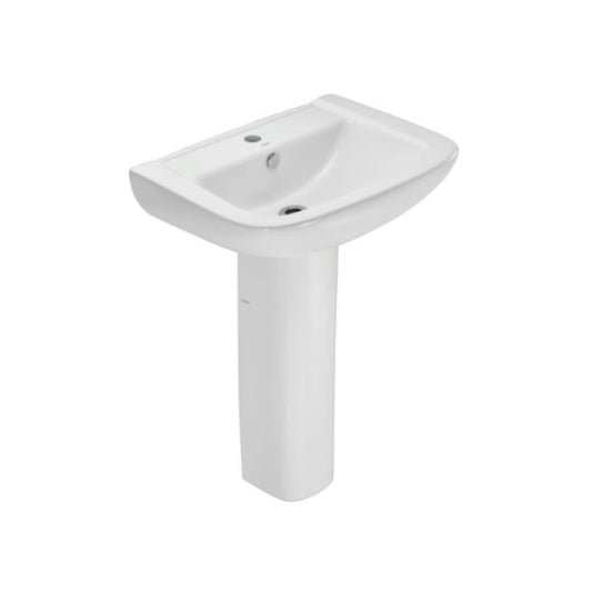 Jaquar Fonte Wall Hung Basin With Full Pedestal - White