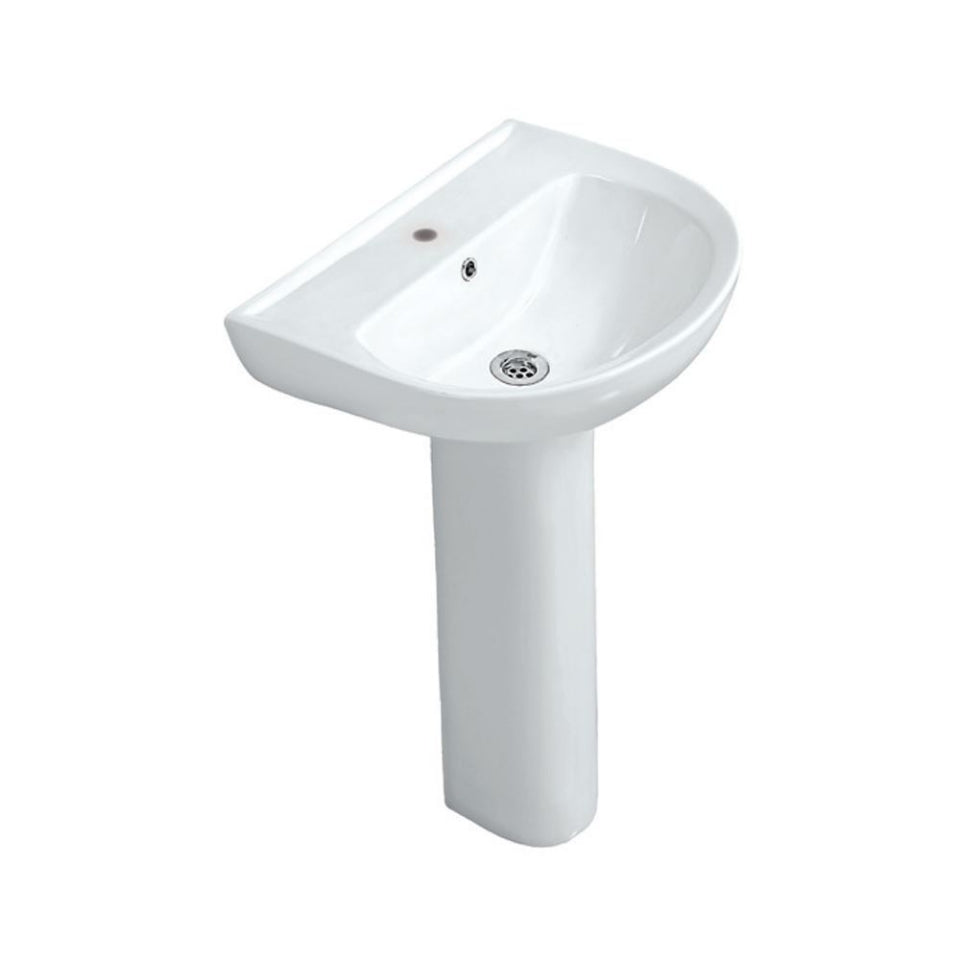Jaquar Florentine Wall Hung Basin with full pedestal - White