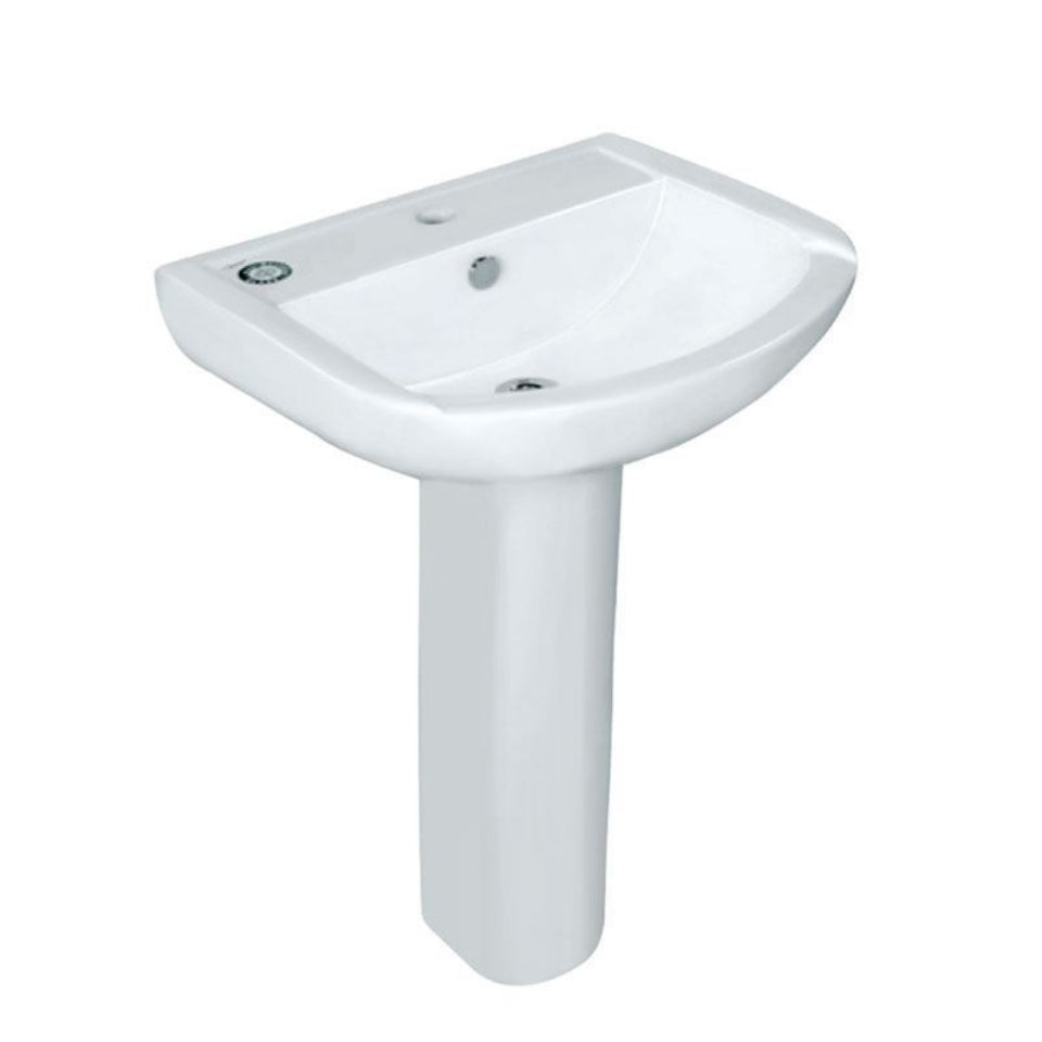 Jaquar Aria Wall Hung Basin with Full Pedestal - White