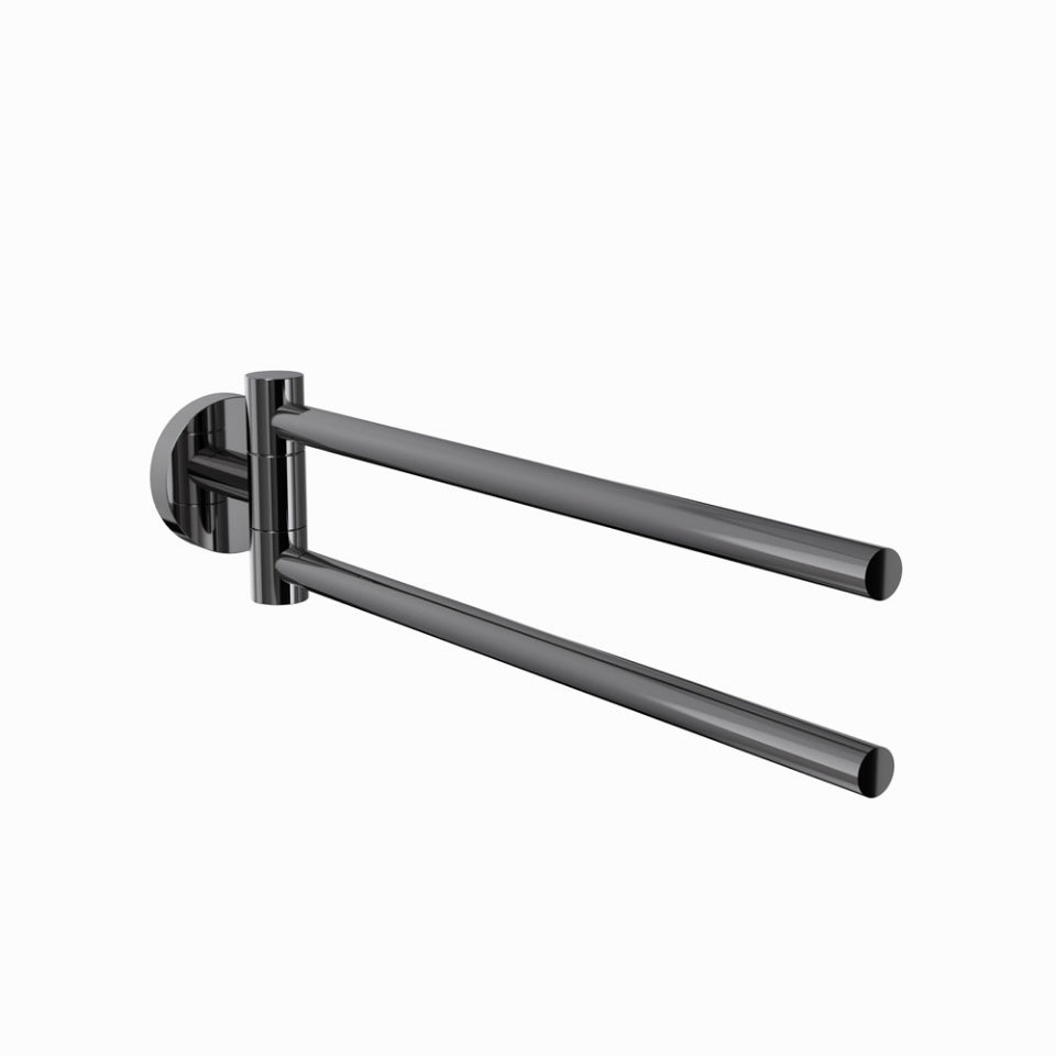 Jaquar Continental Swivel Towel Holder Twin Type - Black Chrome