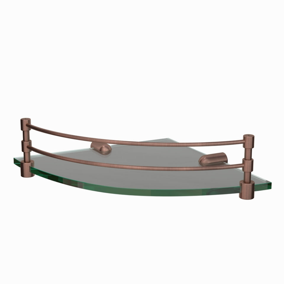 Jaquar Continental Corner Glass Shelf - Antique Copper