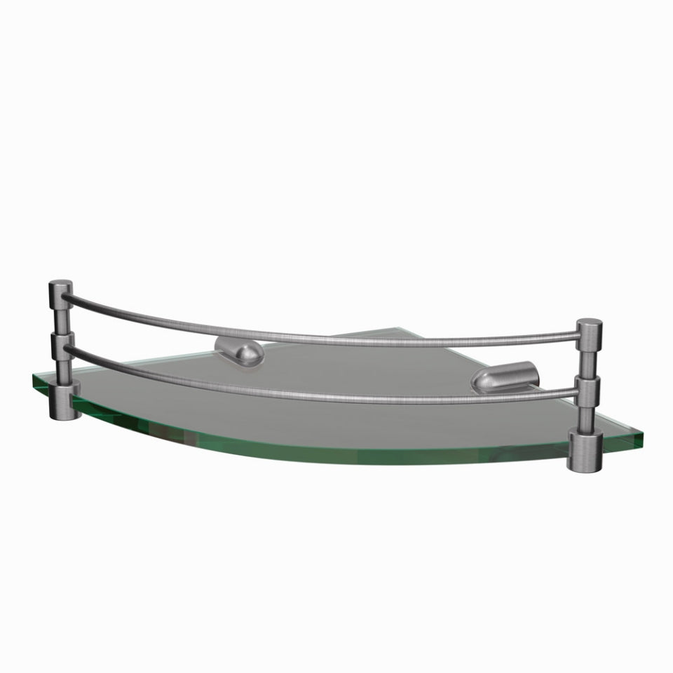 Jaquar Continental Corner Glass Shelf - Stainless Steel
