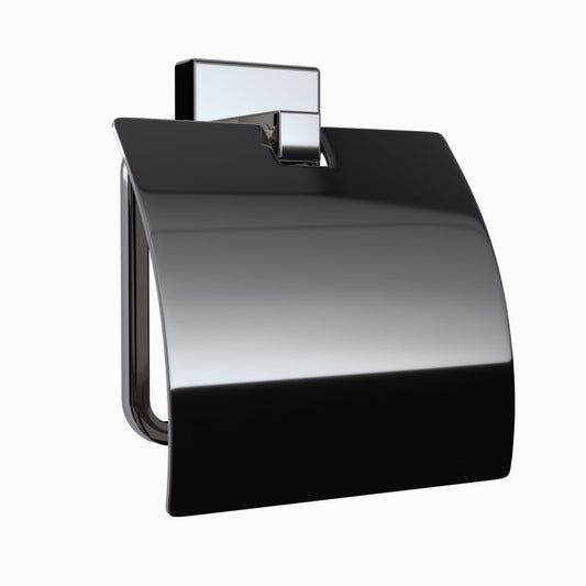 Jaquar Kubix Prime Toilet Roll Holder with Flap - Black Chrome