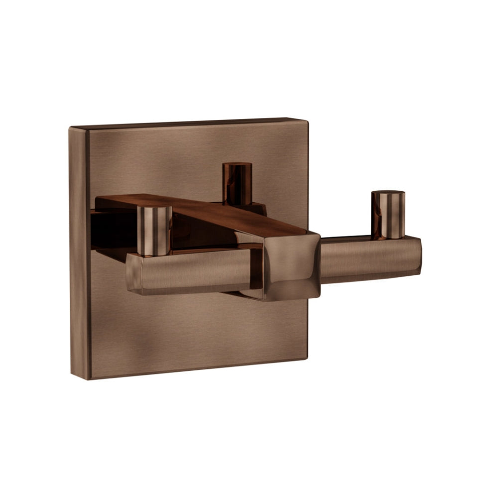 Jaquar Kubix Prime Double Coat Hook - Antique Copper