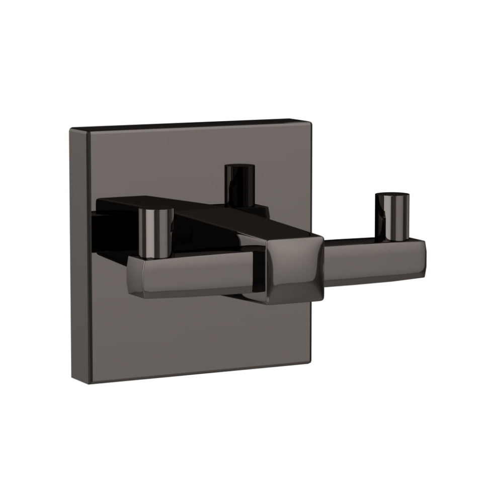Jaquar Kubix Prime Double Coat Hook - Black Chrome
