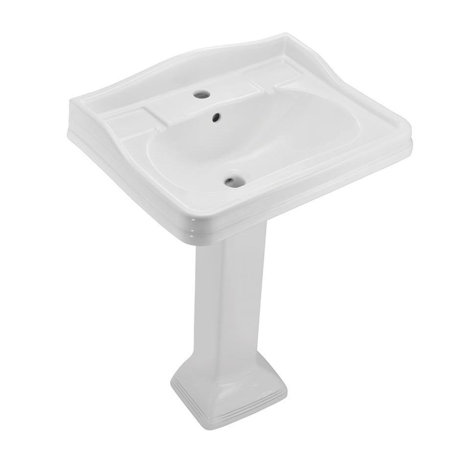 Jaquar Queens Prime Wall Hung Basin with Full Pedestal - White