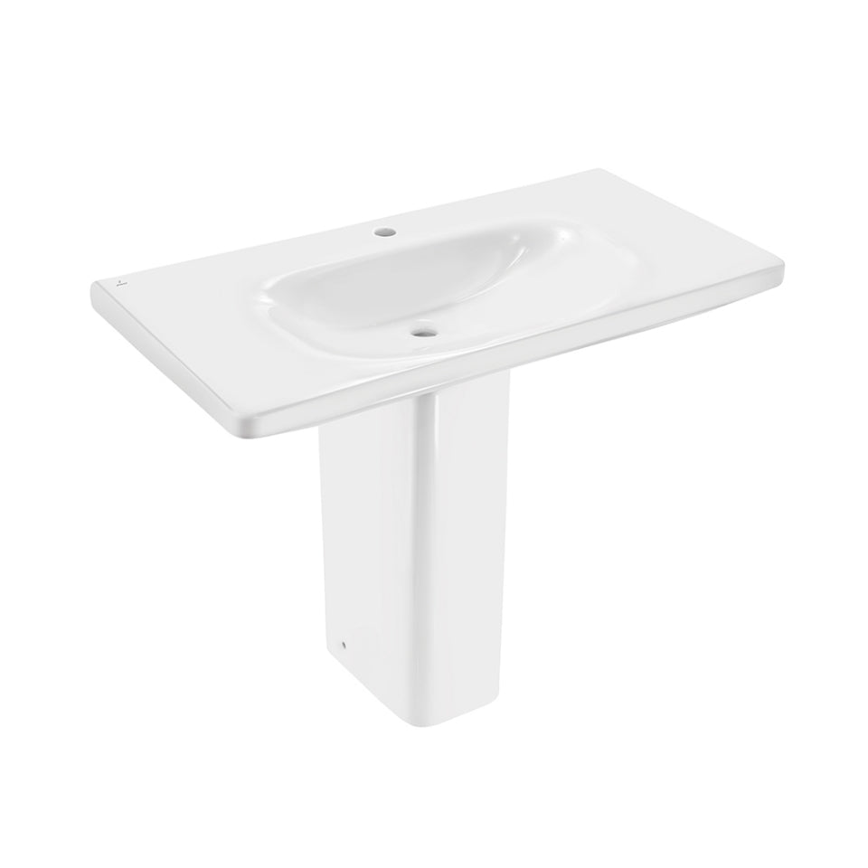 Jaquar Laguna Wall Hung Basin with Full Pedestal - White
