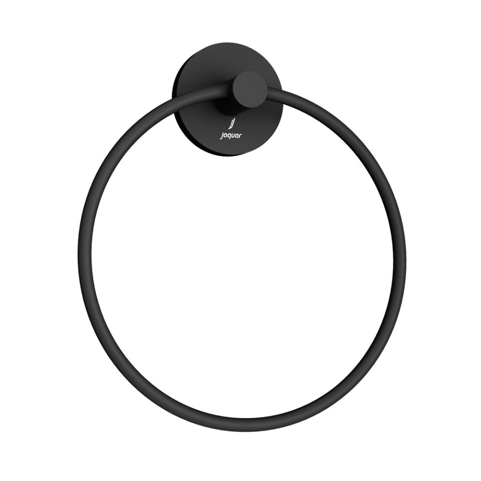 Jaquar Continental Towel Ring Round with Round Flange - Black Matt