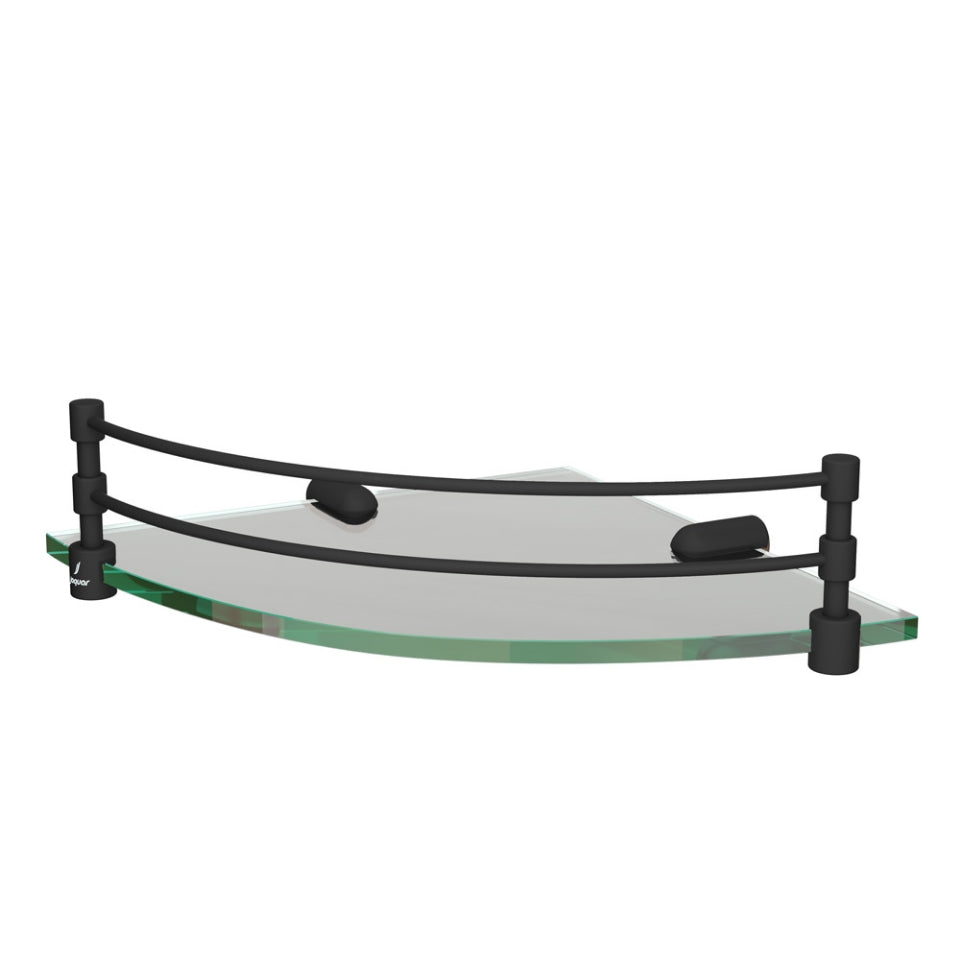 Jaquar Continental Corner Glass Shelf - Black Matt