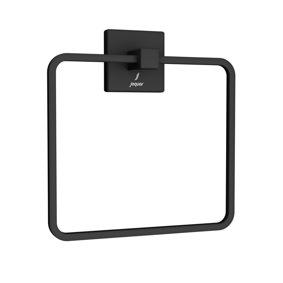 Jaquar Kubix Prime Towel Ring Square - Black Matt