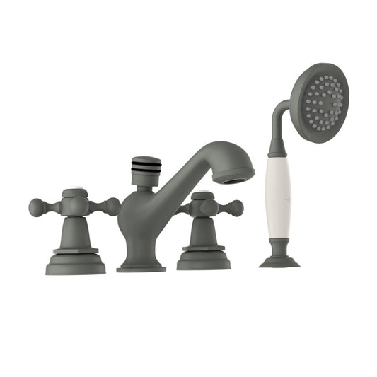 Jaquar Queens 4-Hole Bath Tub Mixer - Graphite