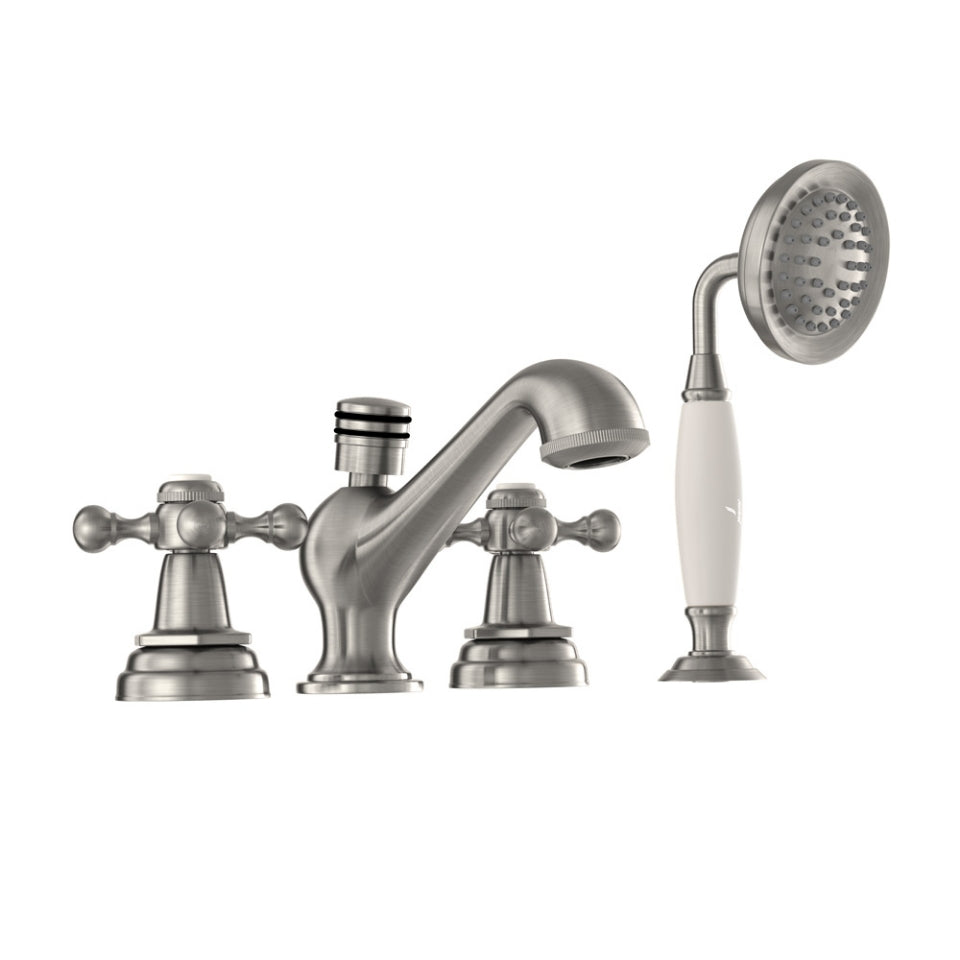 Jaquar Queens 4-Hole Bath Tub Mixer - Stainless Steel