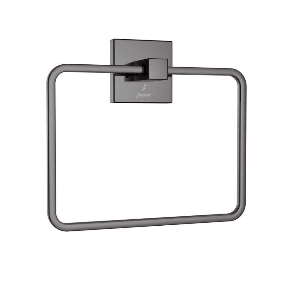 Jaquar Kubix Prime Towel Ring Square - Black Chrome