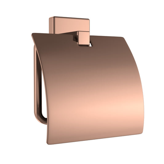 Jaquar Kubix Prime Toilet Roll Holder with Flap - Blush Gold Bright PVD