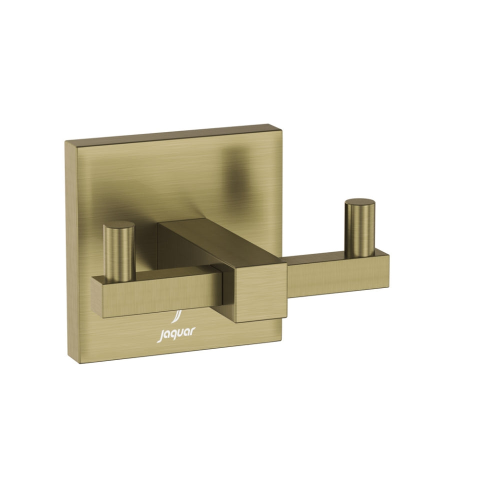 Jaquar Kubix Prime Double Coat Hook - Antique Bronze