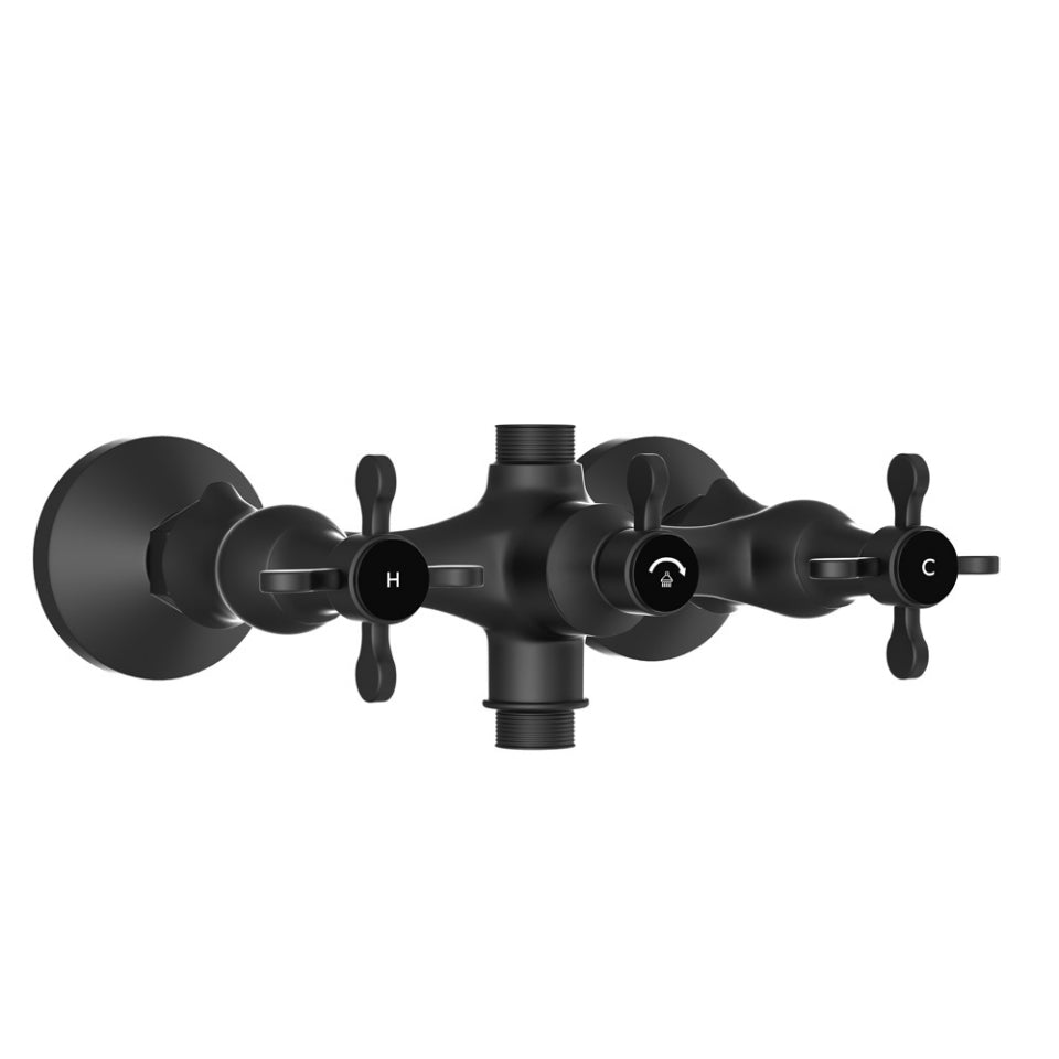 Jaquar Queens Prime Exposed Wall Mixer - Black Matt