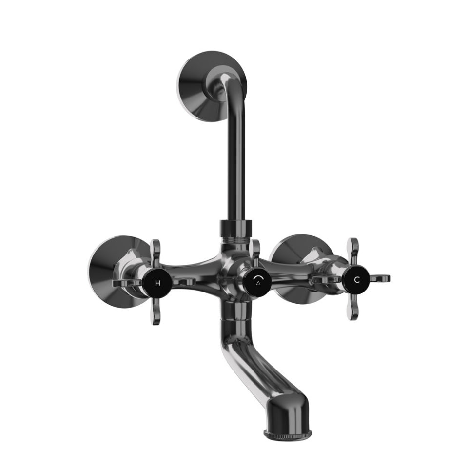 Jaquar Queens Prime Wall Mixer with Provision For Overhead Shower - Black Chrome