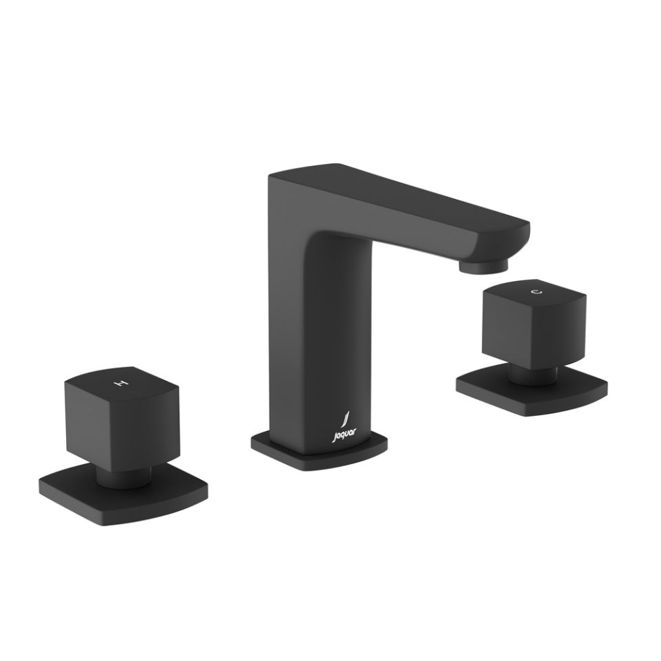 Jaquar Kubix Prime 3-Hole Basin Mixer - Black Matt