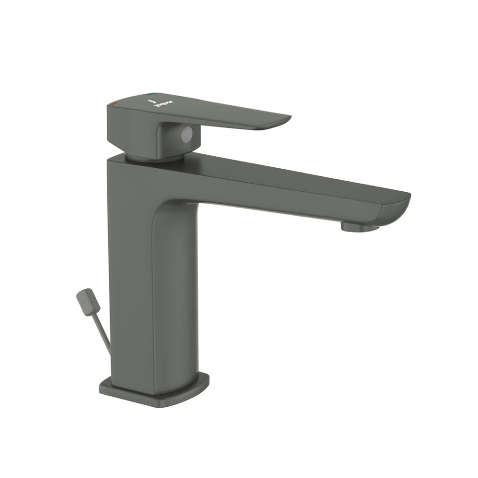 Jaquar Kubix Prime Single Lever Basin Mixer with Popup Waste - Graphite
