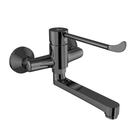 Jaquar Florentine Prime Single Lever Surgical Purpose Elbow Action Sink Mixer (Wall Mounted) - Black Chrome