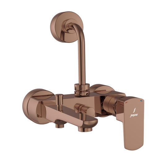 Jaquar Kubix Prime Single Lever Wall Mixer 3-in-1 System - Blush Gold Bright PVD