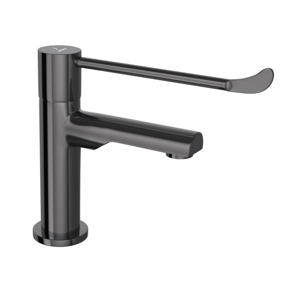 Jaquar Florentine Prime Pillar Cock with Extended Lever Handle - Black Chrome