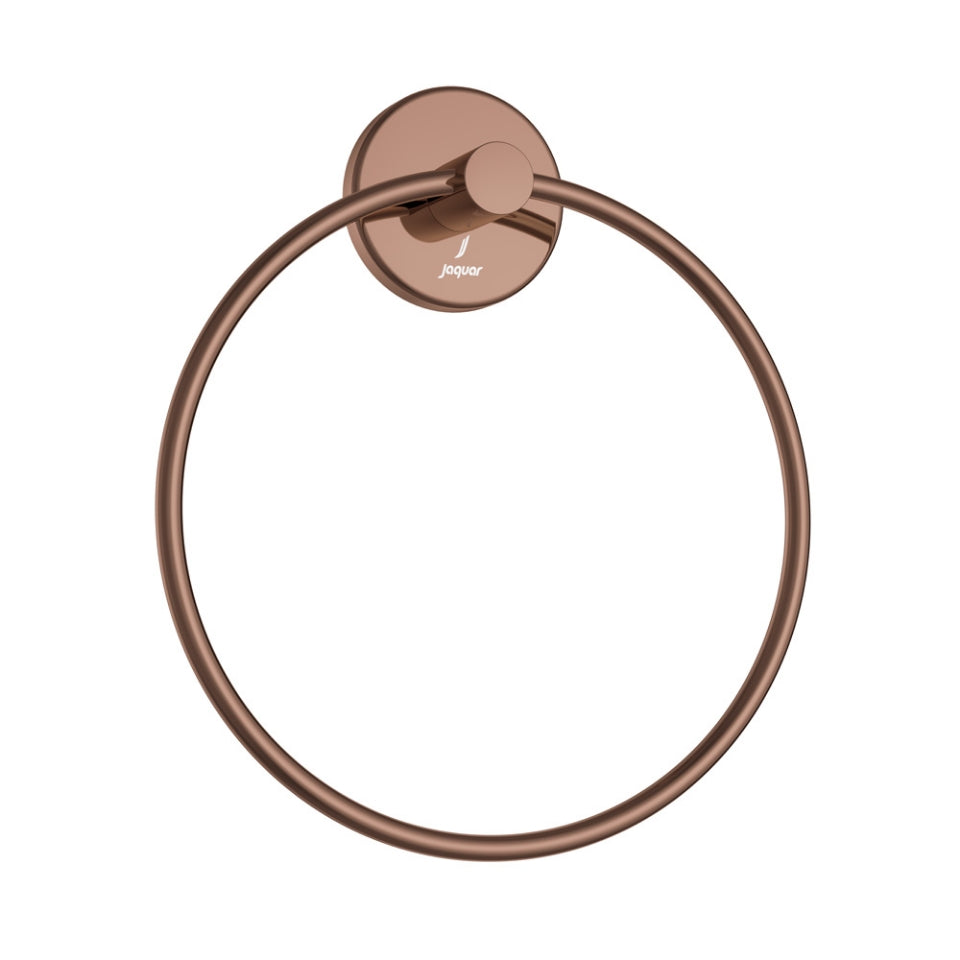 Jaquar Continental Towel Ring Round with Round Flange - Blush Gold Bright PVD