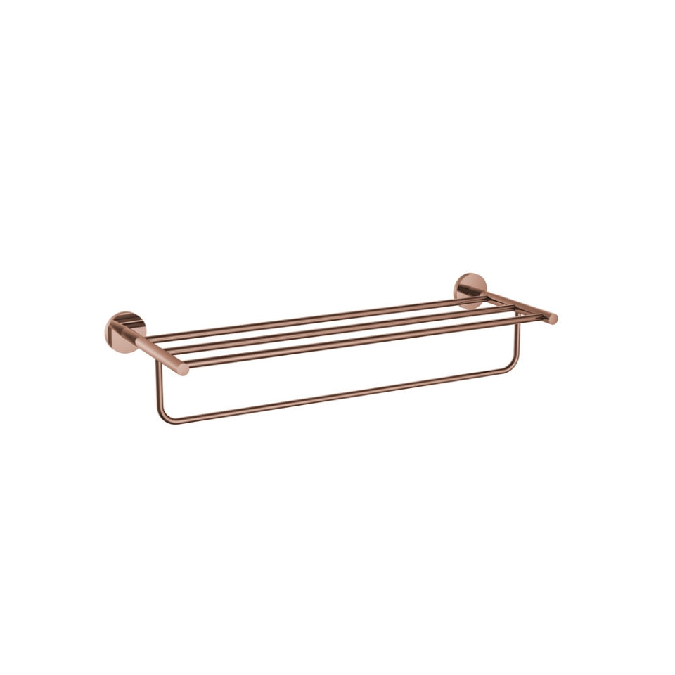 Jaquar Continental Towel Rack 600mm Long - Blush Gold Bright PVD