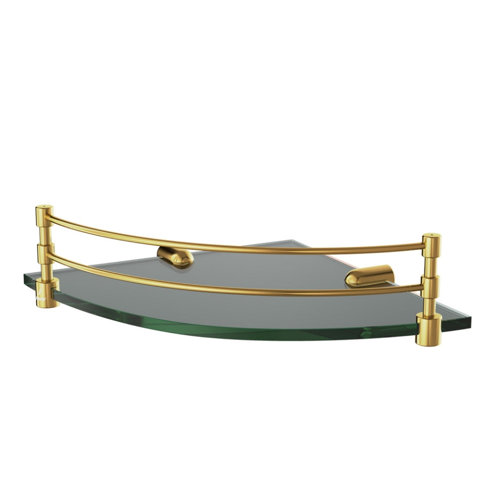 Jaquar Continental Corner Glass Shelf - Gold Bright PVD
