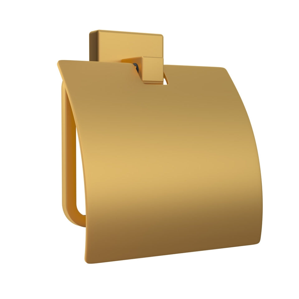 Jaquar Kubix Prime Toilet Roll Holder with Flap - Gold Matt PVD