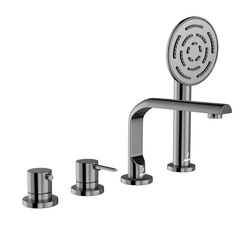 Jaquar Florentine Prime 4-Hole Thermostatic Bath & Shower Mixer - Black Chrome