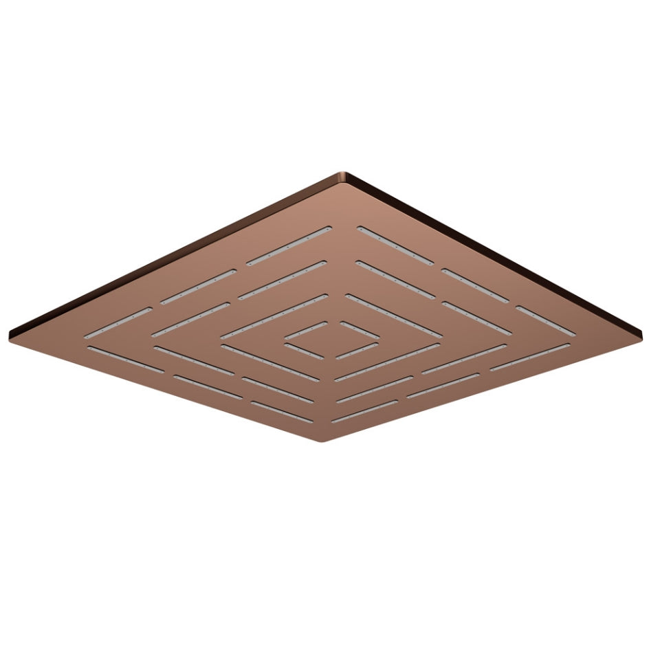 Jaquar Square Shape Single Flow Maze Overhead Shower - Blush Gold Bright PVD