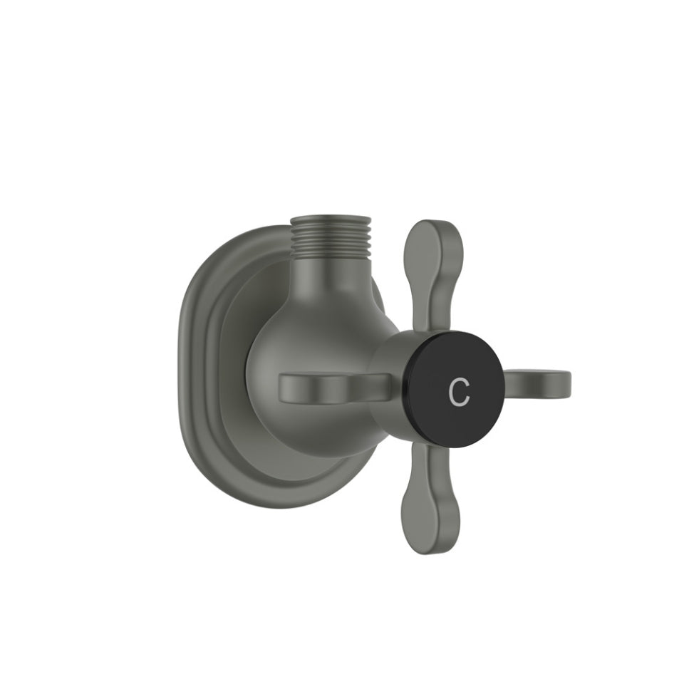 Jaquar Queens Prime Angular Stop Cock Cold Only - Graphite