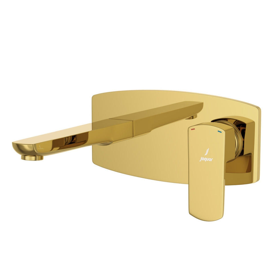 Jaquar Kubix Prime Exposed Part Kit of Single Lever Basin Mixer Wall Mounted - Gold Bright PVD