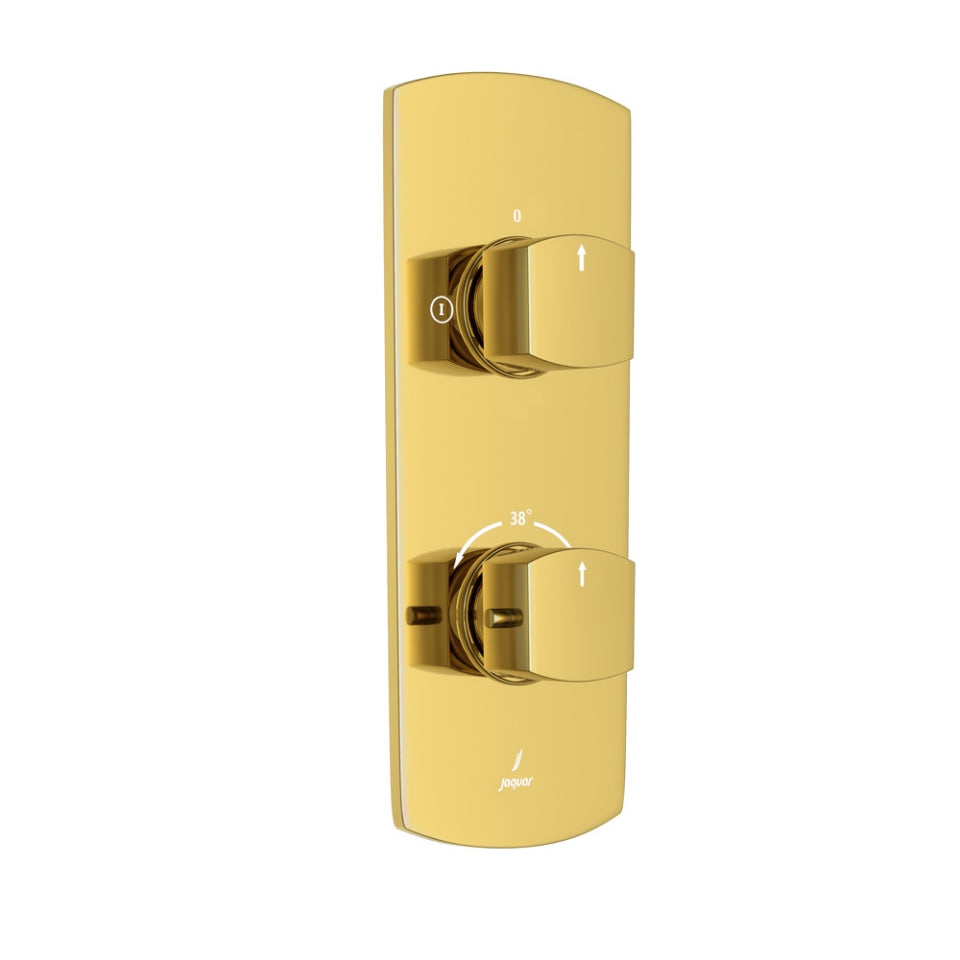 Jaquar Kubix Prime Aquamax Thermostatic Shower Mixer - Gold Bright PVD