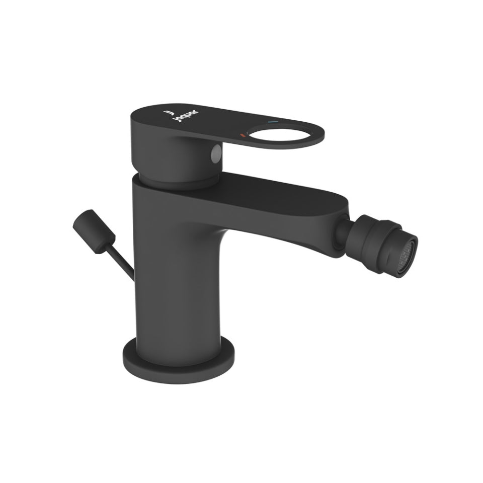 Jaquar Ornamix Prime Single Lever 1-Hole Bidet Mixer with Popup Waste System - Black Matt